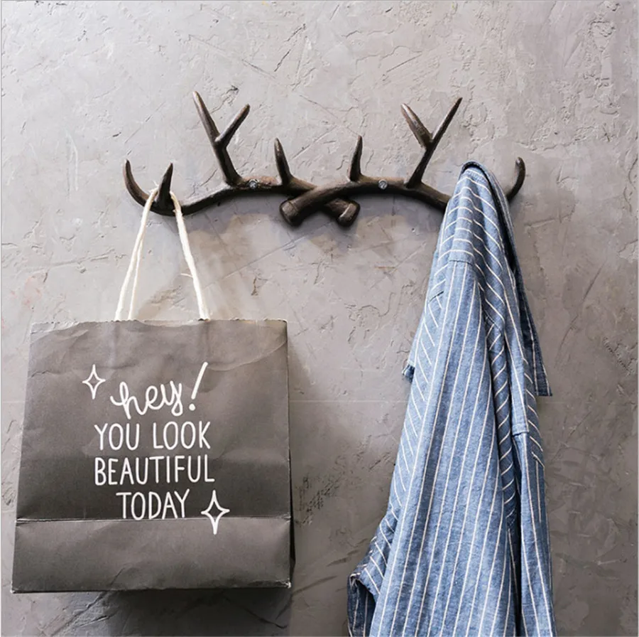 

Iron Retro Industrial style Key Holder Wall Deer Shaped Hook Home Office Wall Hook Clothes & Hat decorative Hang Hooks