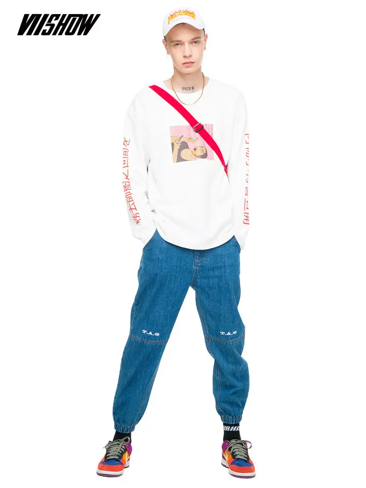 

VIISHOW Streetwear Men's jeans Brand Jeans Men Jean Homme 2019 New Solid Male Jeans Uomo Denim Pencil Pants For Men NC1669183