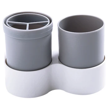 

Toothbrush Holder Wall Hanging Toothpaste Mouth Cup Waterproof Hanging Storage Shelf Kitchen Bathroom Organizers