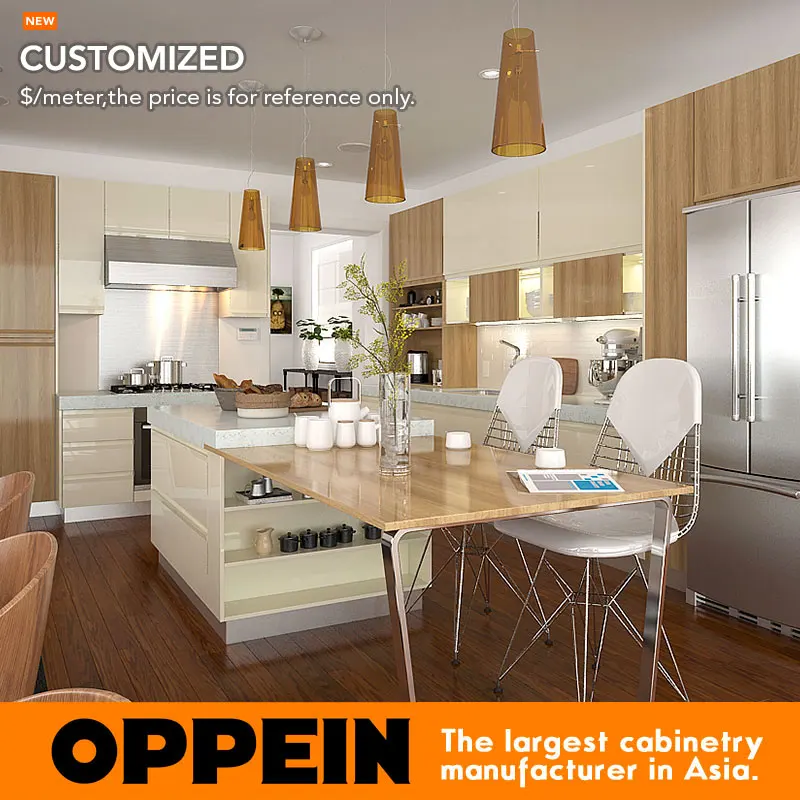 Модульная волокна пластиковые кухонные шкафы с прилавок OP15 PVC04|kitchen cabinet|plastic kitchen