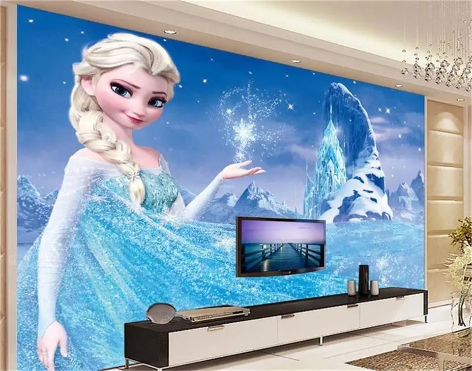 

3d photo wallpaper custom size mural kids room snow queen butterfly picture painting sofa TV background wallpaper for walls 3 d