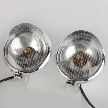 Mayitr 2x Chrome DC 12 В мотоцикл пуля фара для Винтаж Harley Davidson Chopper Кафе Racer свет пуля