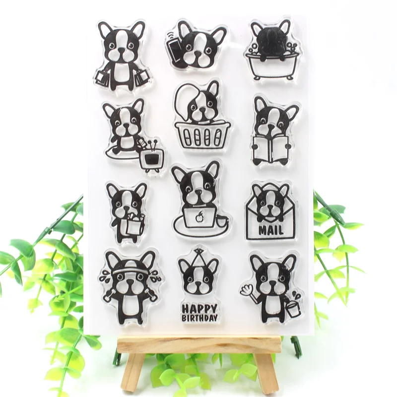

KSCRAFT Lovely Dogs Transparent Clear Silicone Stamps for DIY Scrapbooking/Card Making/Kids Crafts Fun Decoration Supplies 219