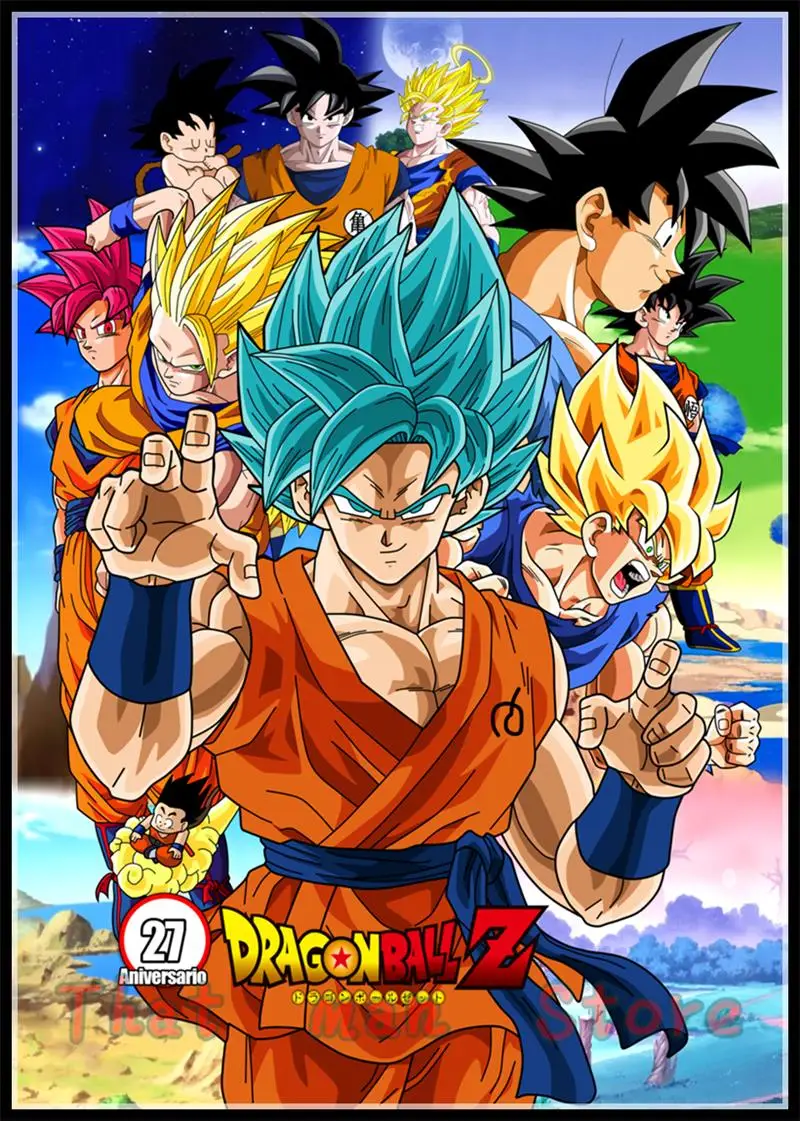 Dragon Ball Z Goku плакат с героями аниме белая мелованная бумага принт живопись детская комната украшение стены Искусство домашний декор