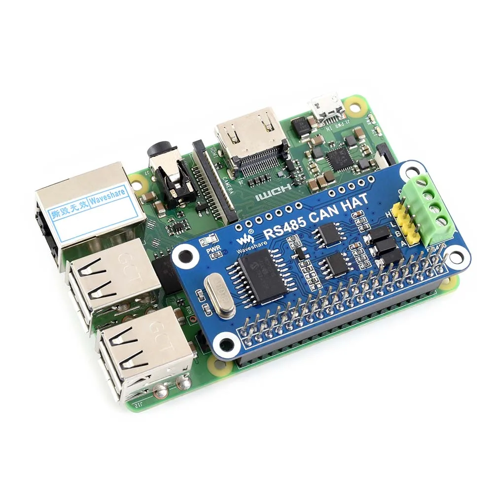 Billige Waveshare RS485 KANN HUT für Raspberry Pi Null Null W Null WH 2B 3B 3B +, onboard KÖNNEN controller MCP2515, 485 transceiver SP3485,