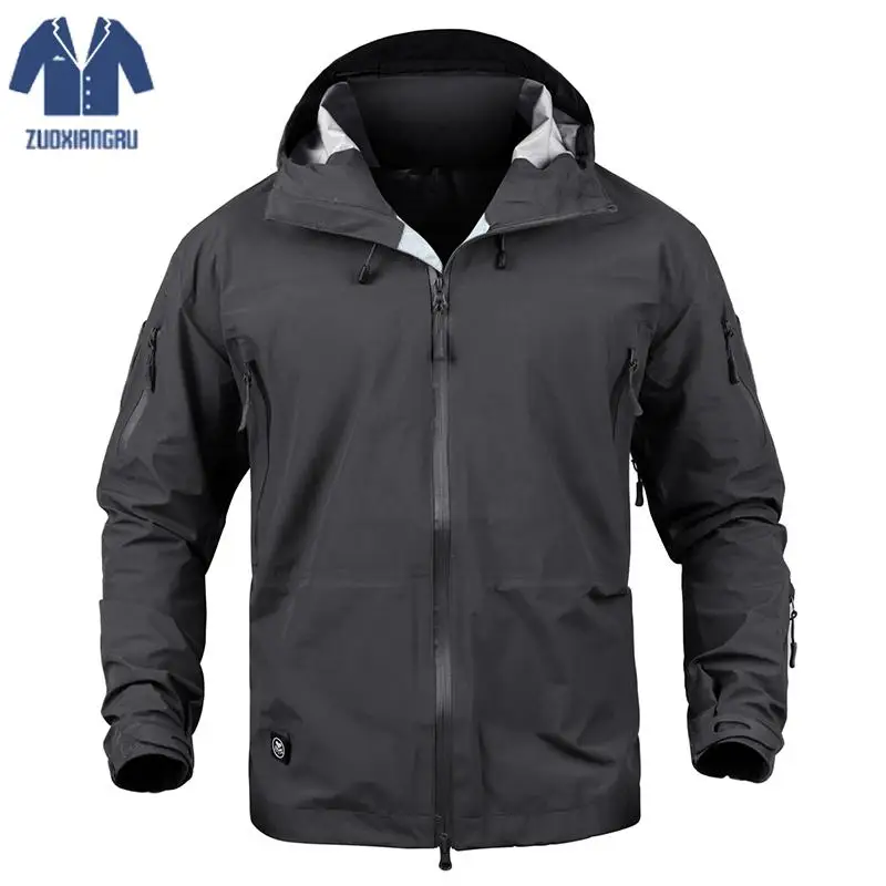 

Military Tactical Uniforms Army Camouflage Waterproof Soft Shell Windbreaker Coat Army Hooded Camo Hunt Clothes For Men