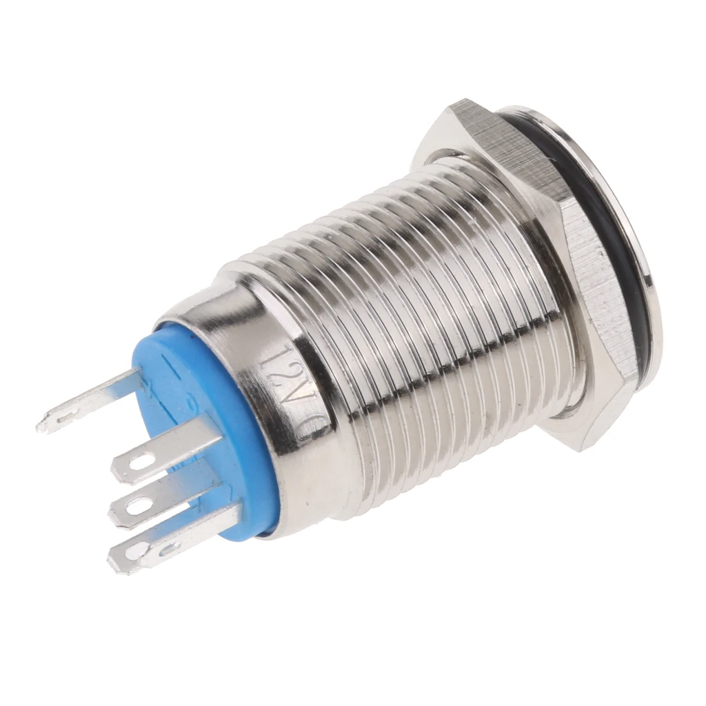 Waterproof Self Locking Latching LED Push Button Switch ON/OFF 16mm Mounting Hole