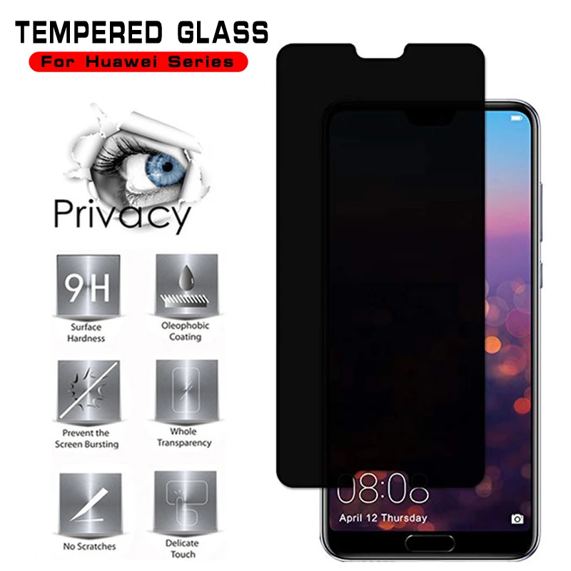 

Privacy Tempered Glass For Huawei P20 P 20 Pro P10 P9 Lite Plus Nova 3e Honor 7x Mate 9 Screen Protector Protection Glass Film