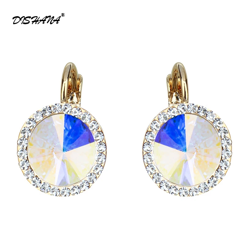 

New Crystal Earrings Women Drop Dangle Earrings Fashion Top Quality Earring Gold Color(E0073-2)
