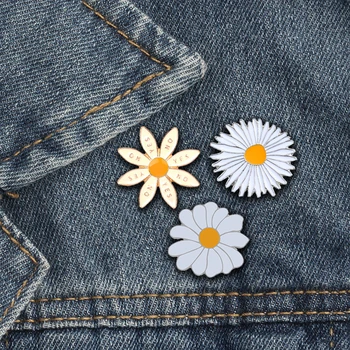 

3 style cute badge flower YES ON women brooches enamel pins fashion jewelry bag hat denim pin accessories gift brooch for kids