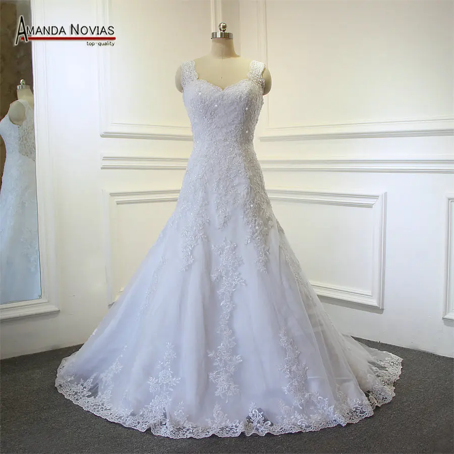 Vestido de novia бретели для нижнего белья кружево бисер простое свадебное платье Настоящее