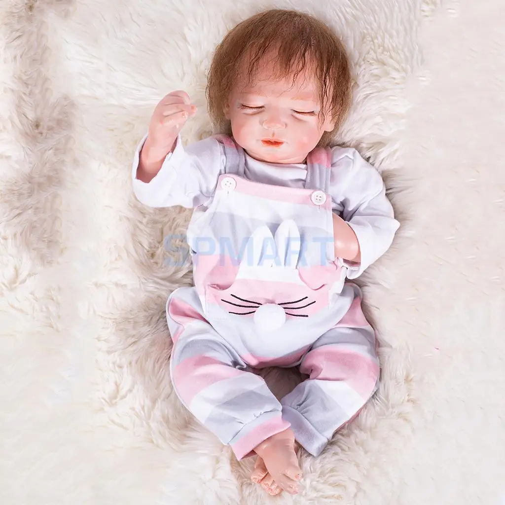 Handcrafted DIY 20inch Reborn Kits Silicone Head 3/4 Limb Molds Sleeping Baby Doll Unpainted Mold Making Accessory