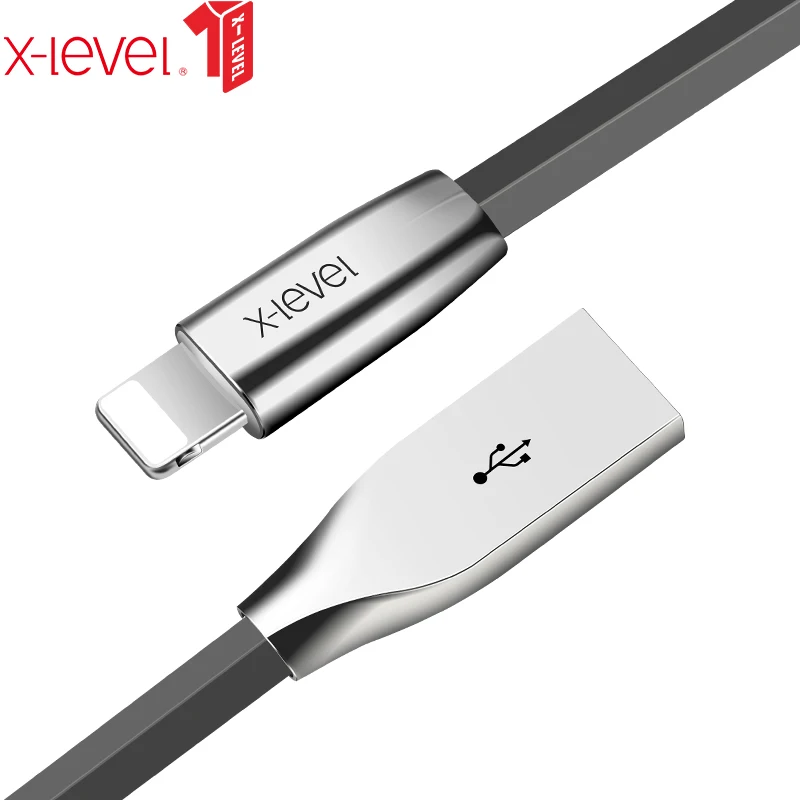 

X-level Charging Cable for iPhone 6 7 8 Plus Zinc Alloy 2A Fast Charging Cable Charging Adapter USB Data Cable for iPhone X 7 8