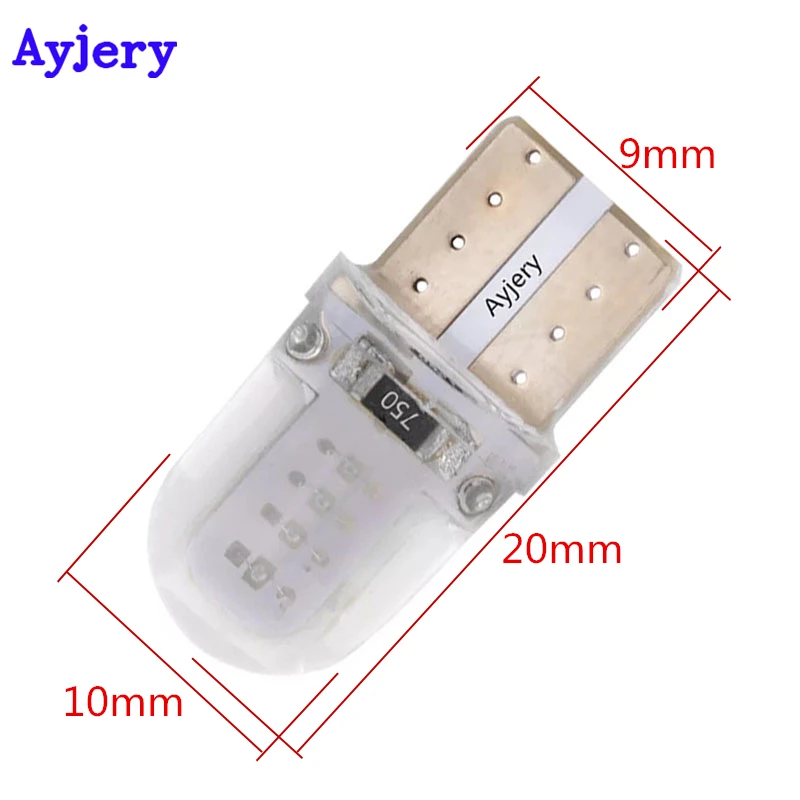 AYJERY 10 шт. 12 В T10 Led W5W 194 168 COB 8 SMD кремнезема лампа для чтения Автомобильные