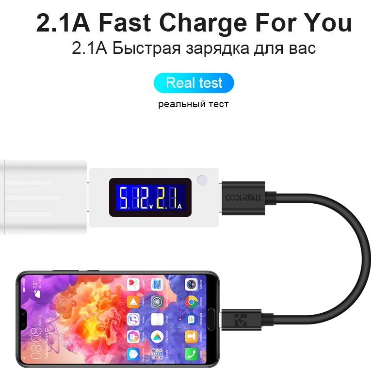Coolreall المصغّر usb كابل 2A سريع شحن كابل شاحن الهاتف المحمول 1 M كابل تاريخ ل Sumsung Xiaomi هواوي الروبوت اللوحي