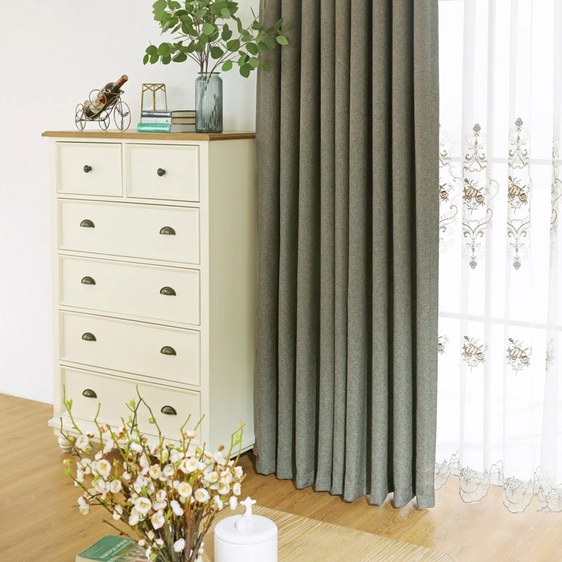 Современный стиль занавеска для гостиной спальни двухцветная смешанная ткань вышитая оконная сетка элегантная роскошь по индивидуальному заказу