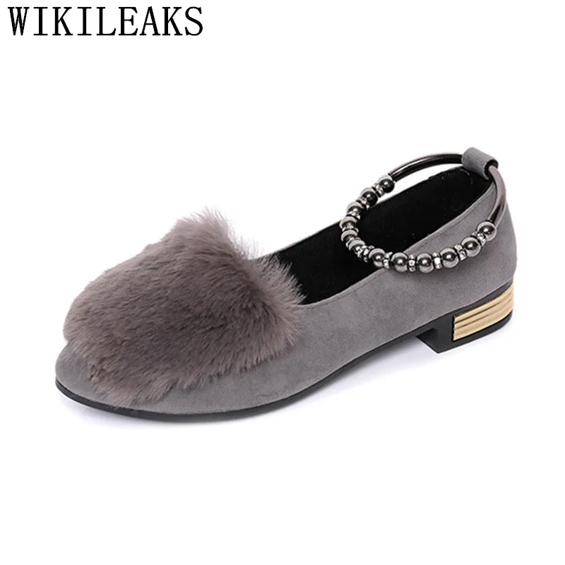 

designer fur slip on flat shoes for women flock ladies shoes espadrilles loafers luxury brand sapato feminino zapatos de mujer
