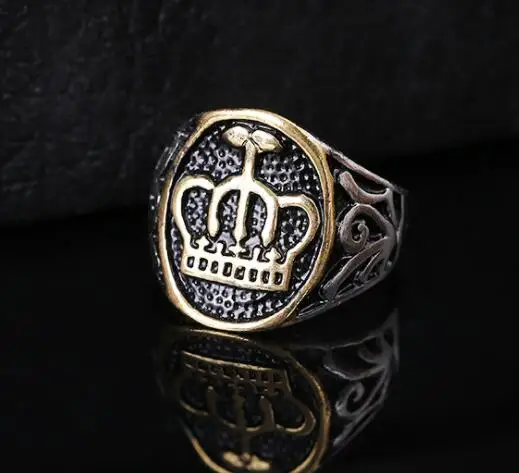 

Fashion Vintage Stainless Steel Jewelry Ring King Queen Crown Shape Style Heavy Metals Punk Rock Rings For Men Women Gift