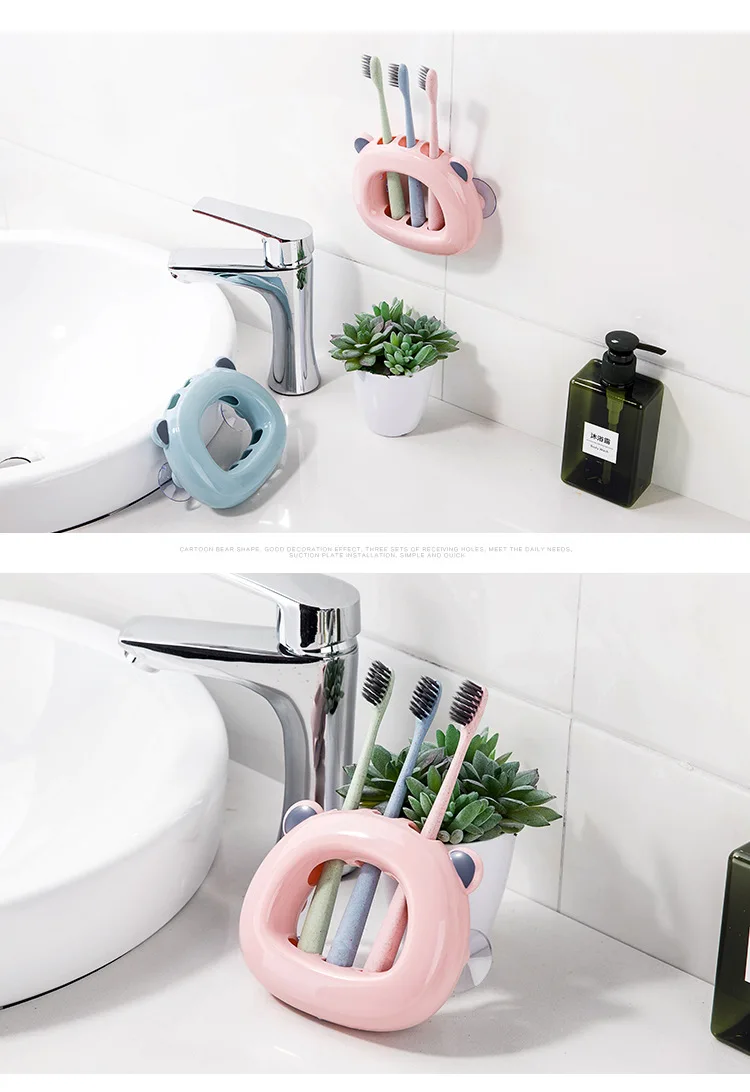 XINAHER Творческий мультфильм для зубных щеток туалетные принадлежности зубная паста набор для ванной комнаты всасывания Крючки Зубная щетка Контейнер