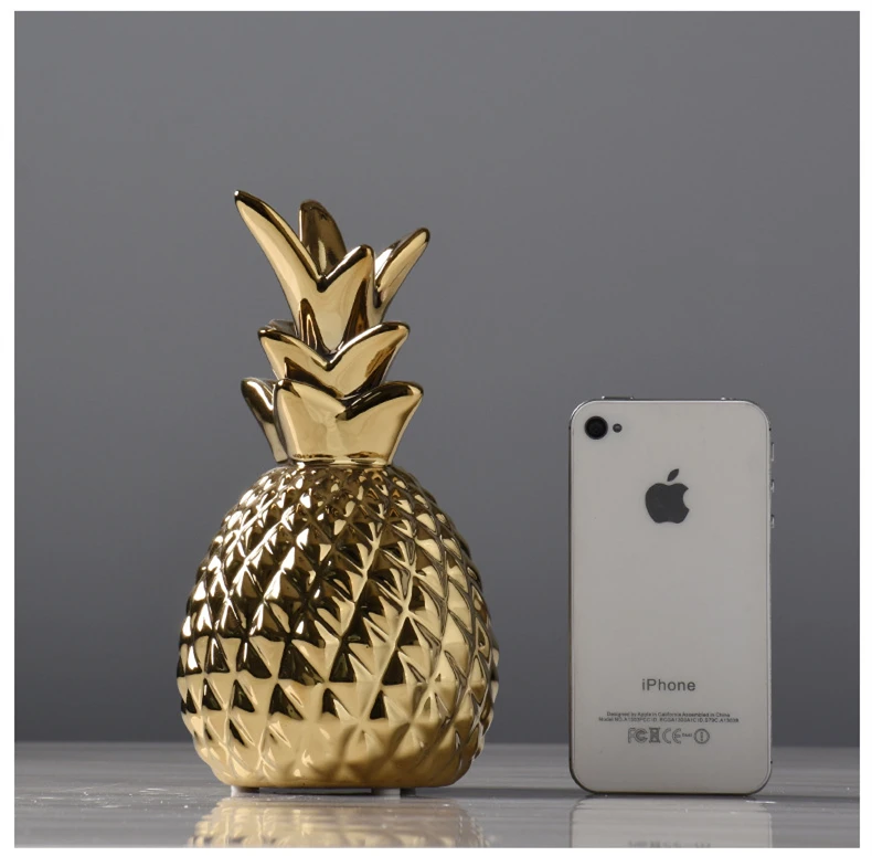 Креативное керамическое украшение ананас, современный минималистичный винный шкаф для спальни, гостиной, украшения, подарок, золотой, белый