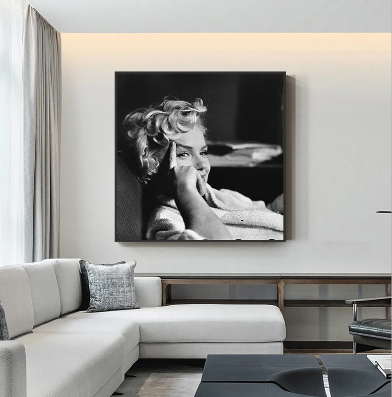 Черно-белый холст с Мерилин Монро Искусство модные постеры и принты настенные картины гостиная куадро Decoracion Tableau салон