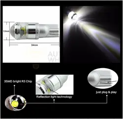 Новое поступление 2 шт. 921 T15 T10 194 168 3smd 15 Вт светодиодный лампы резервного копирования Обратный Свет Белый 6000 К