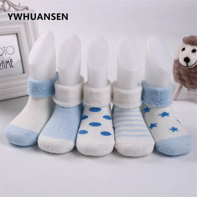 

YWHUANSEN 5 Pairs/lot Super Thick Girls Short Socks Winter Children's Socks For Girls Soft Terry Boys Sock Baby Clothes Newborn