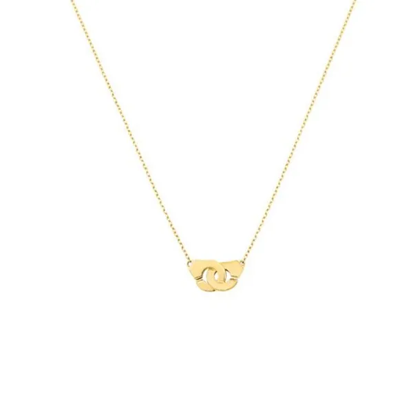 

S925 Stamped Handcuff Menottes Pendant Necklace With Gold-Rose gold Link Chain France New Brand Fashion Jewelry For Men Women