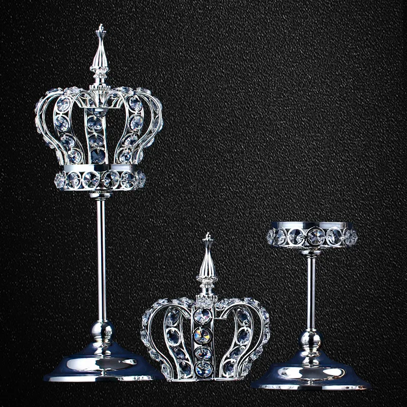 2pcs in set Металлический Подсвечник Золотая Корона Форма канделябры модная свадебная свеча подставка Изысканный подсвечник Настольный Рождественский домашний декор - Цвет: 2pcs in set