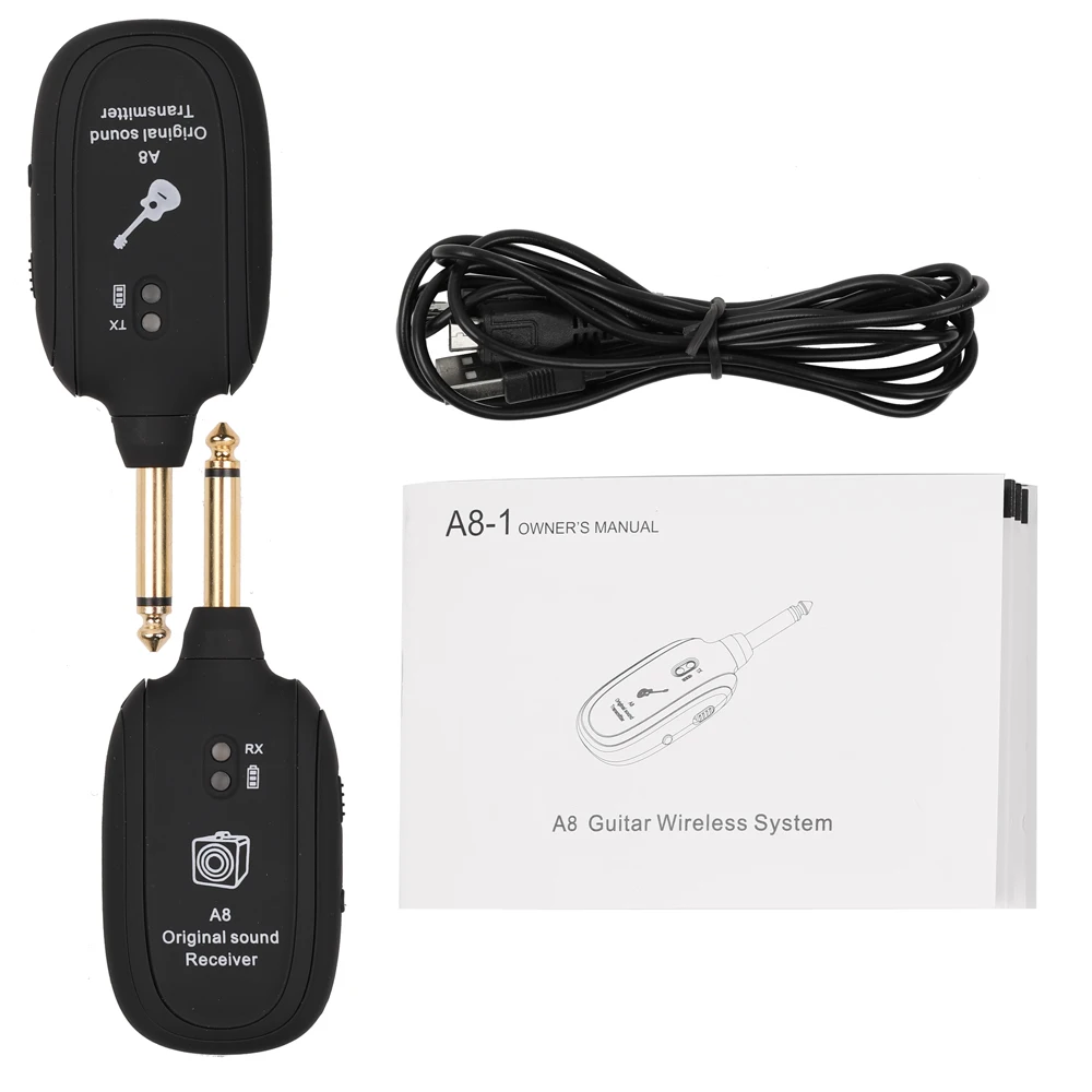 

A8 UHF Wireless Guitar Transmitter Receiver Set 730mhz 50M Range Guitar Wireless Transmitter for Electric Guitars Bass Violin