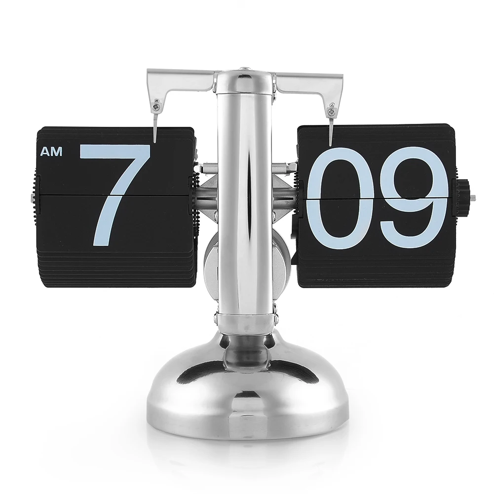 Цифровые календари будильник Ретро Авто Флип вниз настольные часы Внутренний механический привод одношкальный стенд