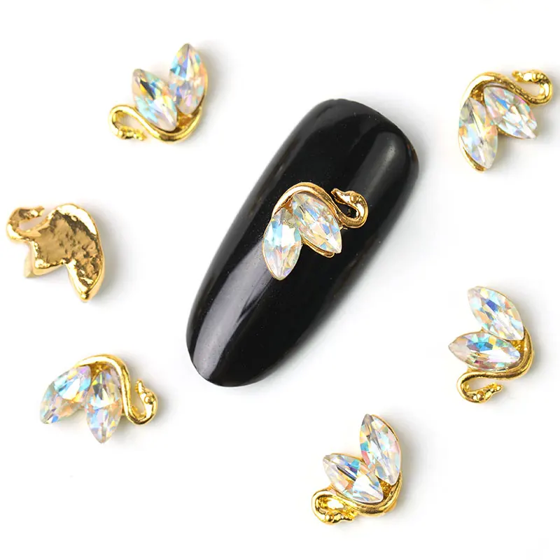 

10 Pieces 3D Nail Rhinestone Sequins Swan Nail Art Wholesale Jewelry Lots Sequins Rhinestone Charms Nails DIY Decorations