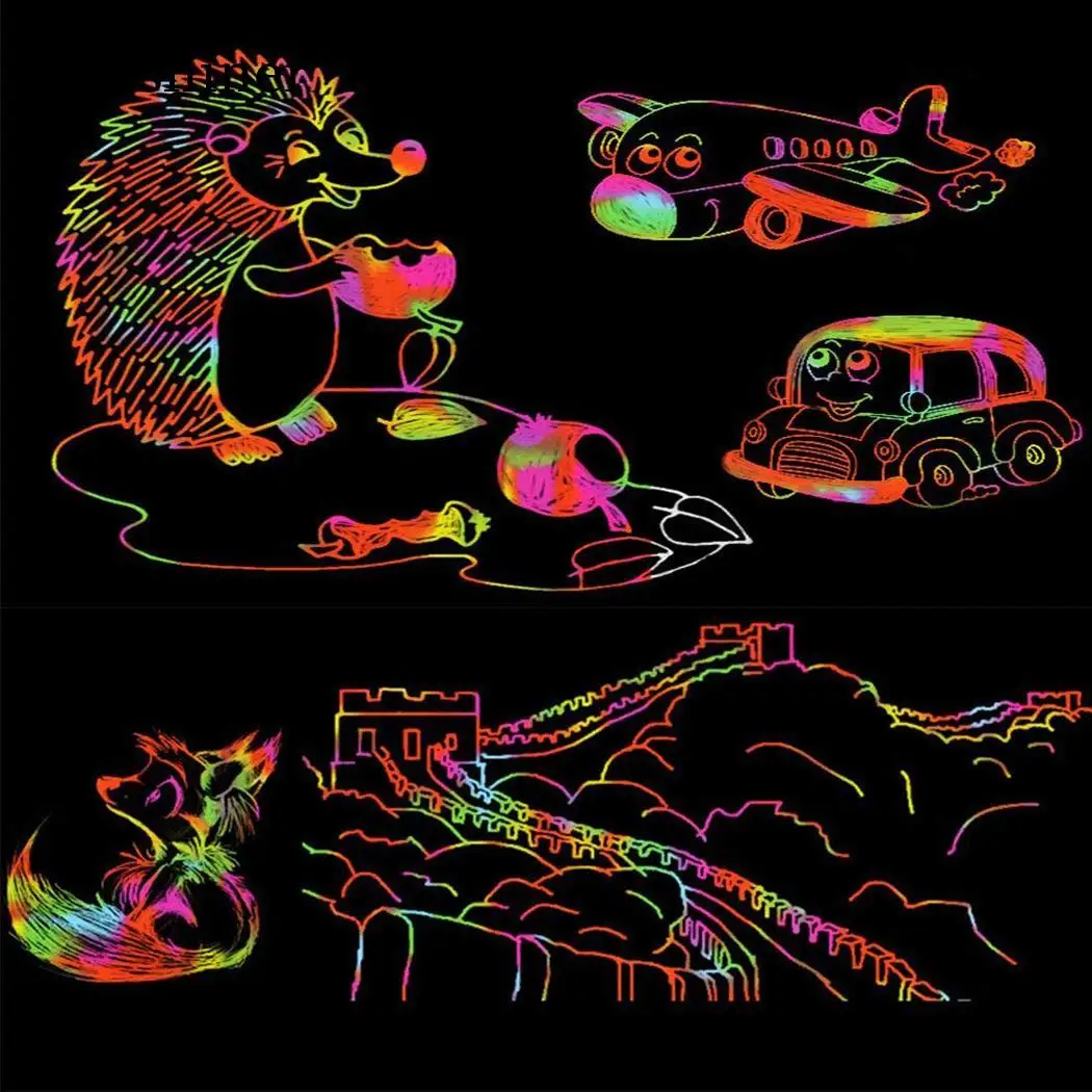 1Pc Creative DIY Draw Sketch Notes Scratch Note Black Cardboard For Kids Toy Notebook Material Escolar School Supplies 1Pc Creative DIY Draw Sketch Notes Scratch Note Black Cardboard For Kids Toy Notebook Material Escolar School Supplies