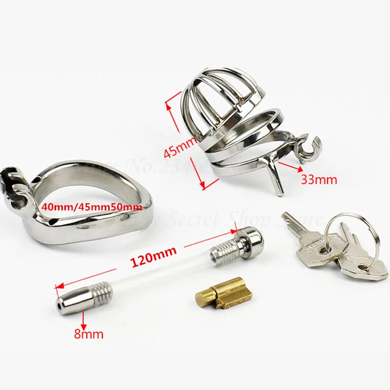 304 Stainless Steel Chastity Belt Penis Cage Cock Ring Sleeve Male Chastity Device With Urethral Catheter BDSM Sex Toys For Men
