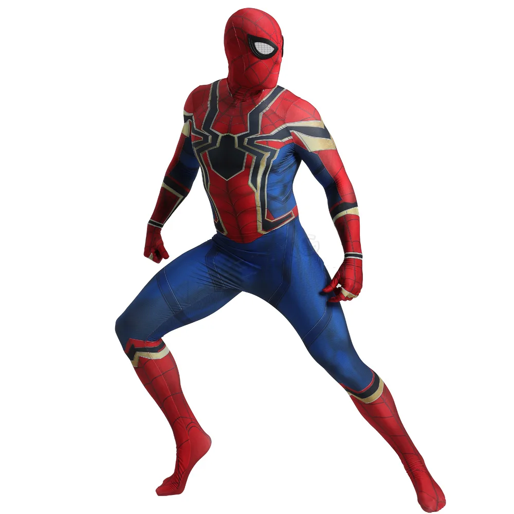 Роскошный Марвел из Мстителей костюм супергероя Железного Человека-паука детское праздничное нарядное платье «зентай Железный Человек-паук» карнавальный наряд для мальчиков