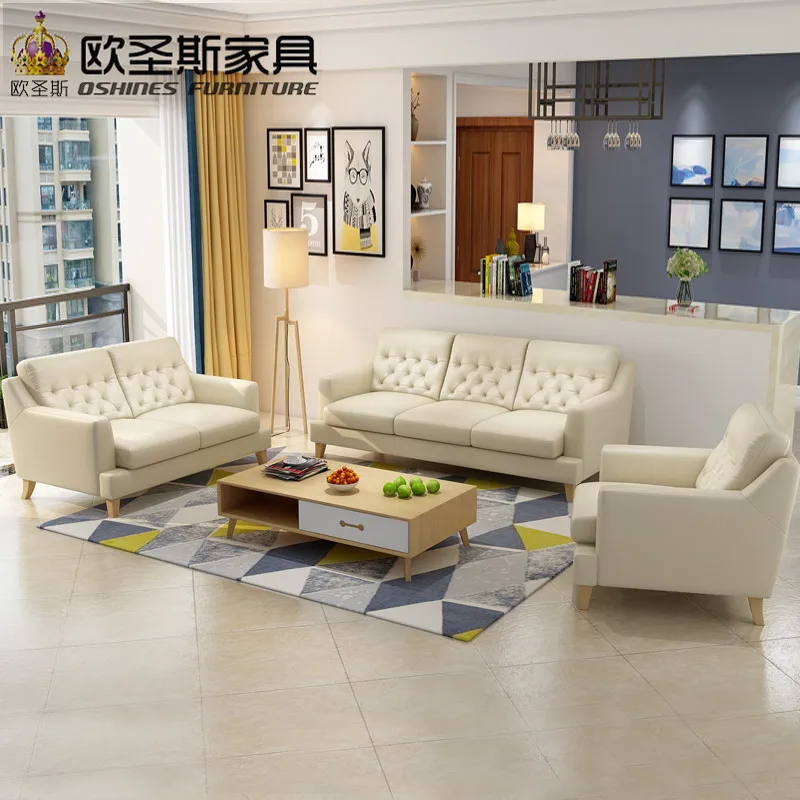 

2019 New Coming North European Style Simple Deisign Livingroom Furniture Chesterfield Leather Sofa Sets With High Wood Legs F81A