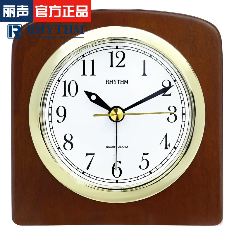RHYTHM beautiful sound base with alarm clocks bedside wood ...