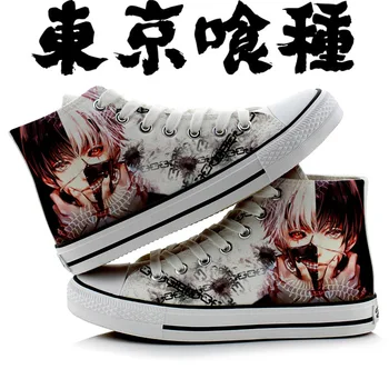 

2018 Female Fashion Cute Tokyo Ghoul 3D Printing Shoes Casual Kaneki Ken High-Top Flat Canvas Sneakers Zapatos Mujer A50910