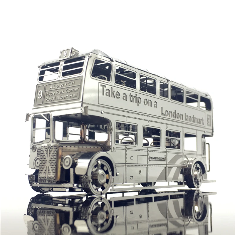 Najtaniej MMZ MODEL Nanyuan 3D metalowe zestawy modeli autobus londyński samochód montaż modelu puzzle I22207 2 arkusze DIY 3D wycinarka laserowa wyrzynarka zabawkowa