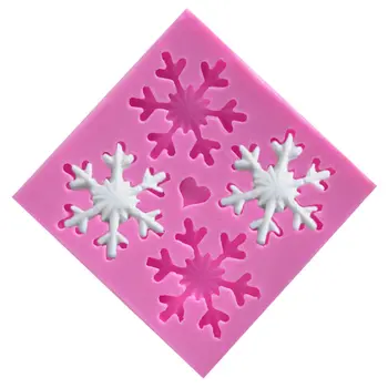 

New Big Snow Snowflake Shape Silicone Cake Mold Bakeware Mould For Chocolate Soap Candy Christmas Fondant Cake Decorating Tools