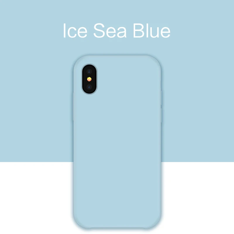 Жидкий силиконовый чехол для iPhone XR Max, XS, X, 8 Plus, 6, 6 S, роскошный чехол, задняя крышка для iPhone 8, 7 Plus, мягкий ТПУ, Fundas Capa - Цвет: Ice Sea Blue