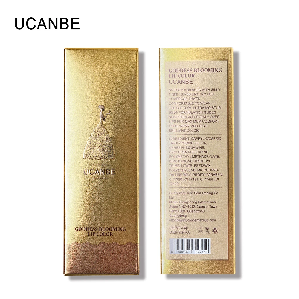 UCANBE, косметическая бархатная матовая губная помада с короной, макияж, золотой, телесный, стойкий карандаш для губ