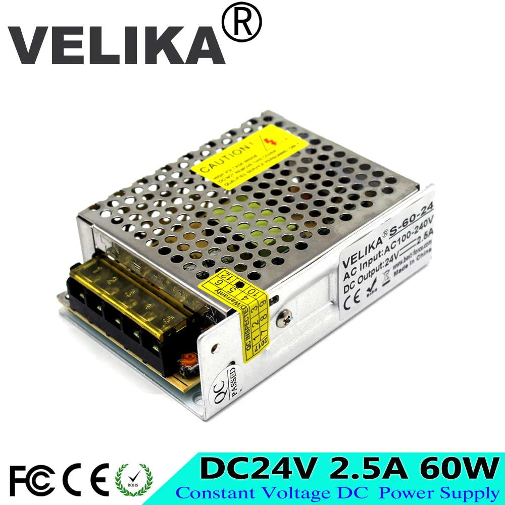 AC DC 24 В 220 A 60 Вт импульсный источник питания светодиодный трансформатор 110 в