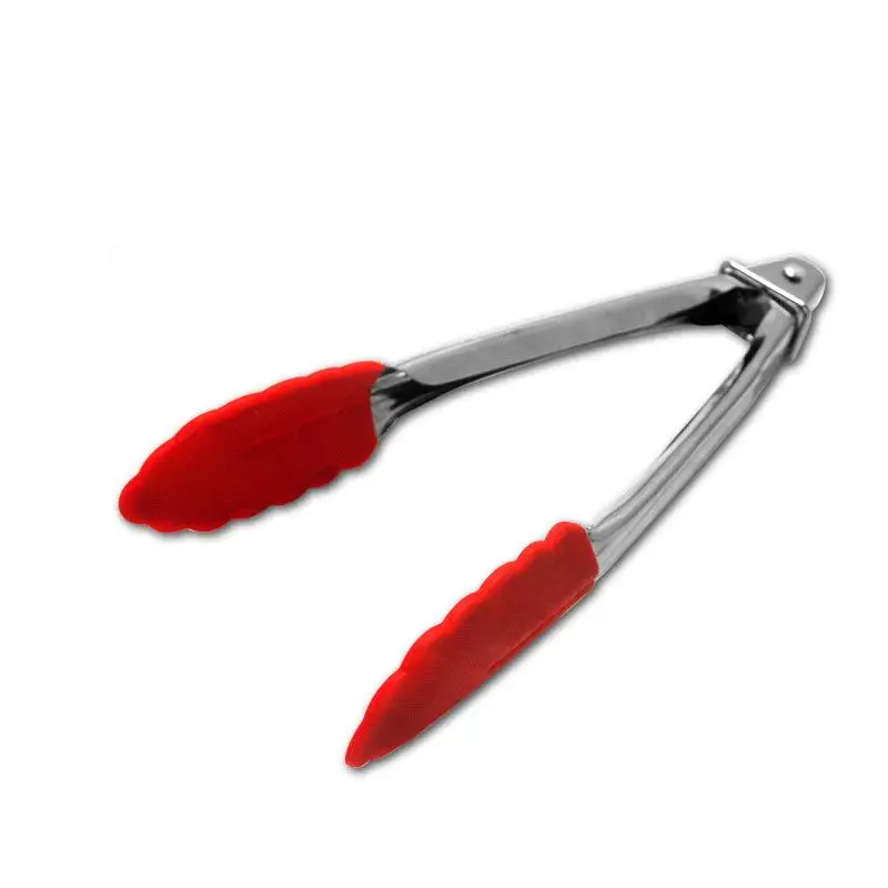 Colorful 1 Piece BBQ Tongs w/ Silicone Cover Handle Kitchen Tongs Lock