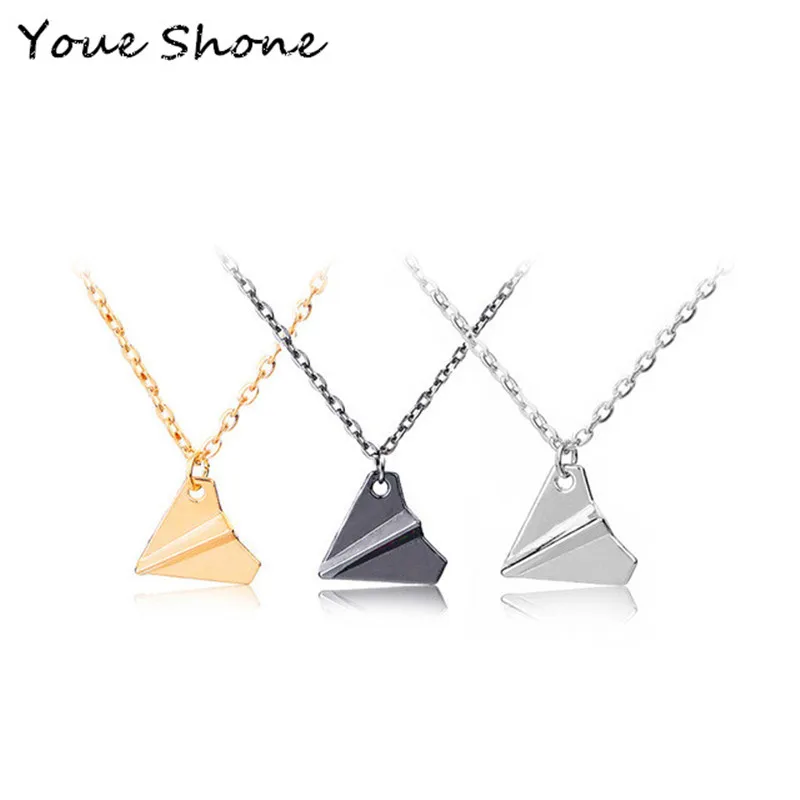 

Fashion creative jewelry paper airplane necklace Jewelry one direction retro pendant necklace Chain popular men's necklace