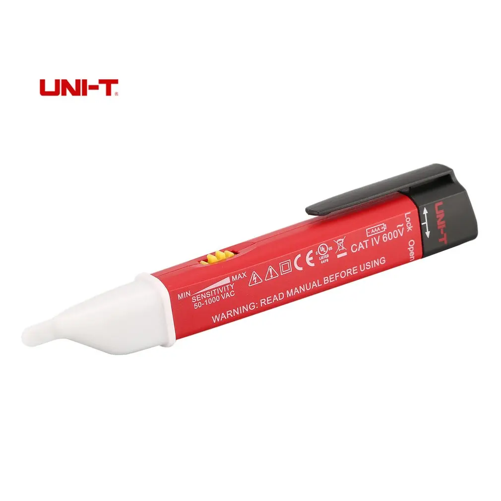 

UNI-T UT13B Electric Voltage Tester Test Pen Non-Contact Volt Detector Stick Adjustable Sensitivity Soundlight Alert Vibration