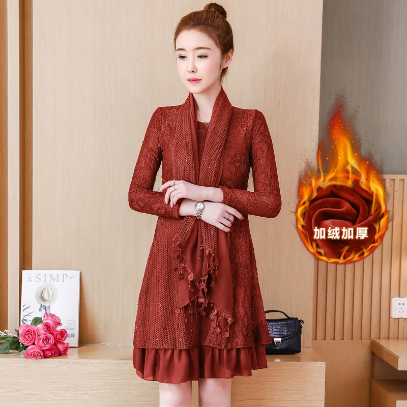 

YICIYA plus size large Velvet dress women long sleeve mini party shirt dresses elegant lace winter 2019 spring ruffles clothes