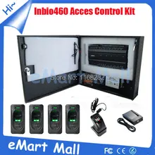 Wholesale inBio460 fingerprint access control panel+4 pcs FR1200 fingerprint reader and 1 pc ZK4500 +RFID Card reader