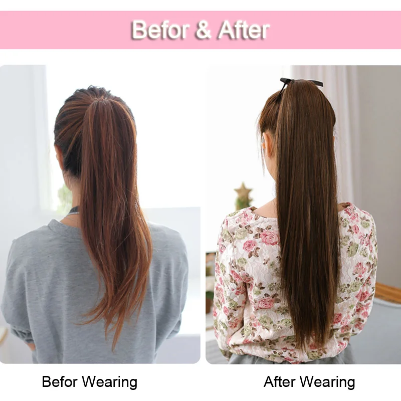 Shangke 24 Dlinnye Chernye Sinteticheskie Konskij Hvost Dlinnye Volosy Naturalnye Poddelnye Volosy Hvost Shinony Zhenskie Pricheski Termostojkie Poddelnye Volosy Aliexpress Mobile