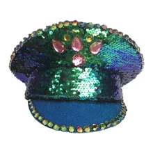 Британская производительность кепки яркий ломтик кепки сценический патч в виде шляпы шляпа для взрослых женщин зеленый красный военная шляпа